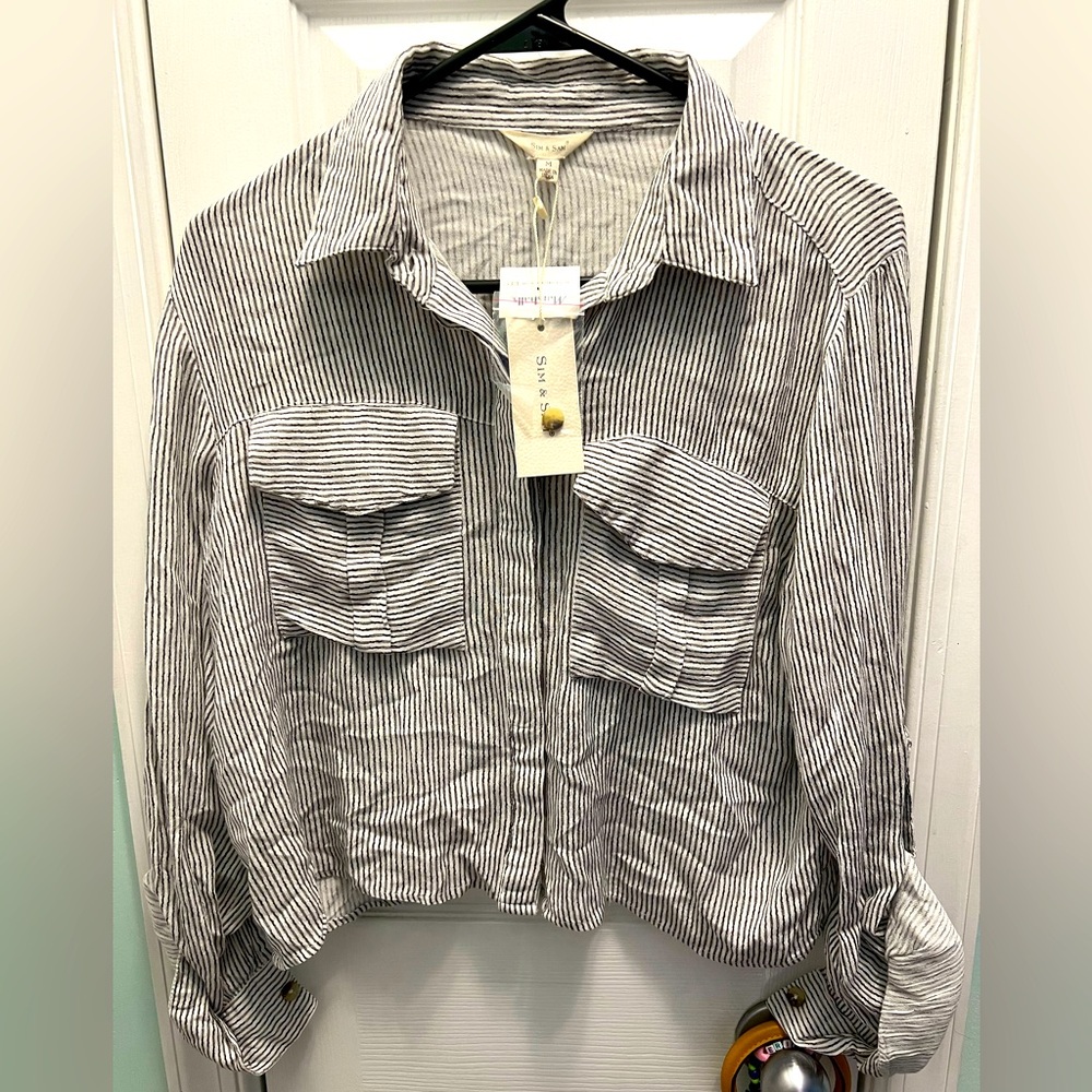 Marshalls Button Down Crop Top